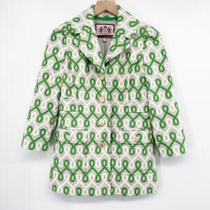 Juicy Couture Vintage Y2K Embroidered Pea Coat in Gray Green White Size Small